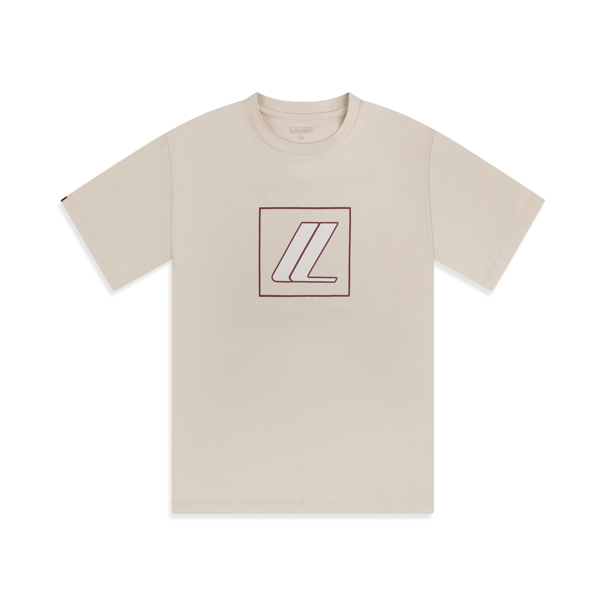 Performance Cotton SS Box Logo-Sandstone