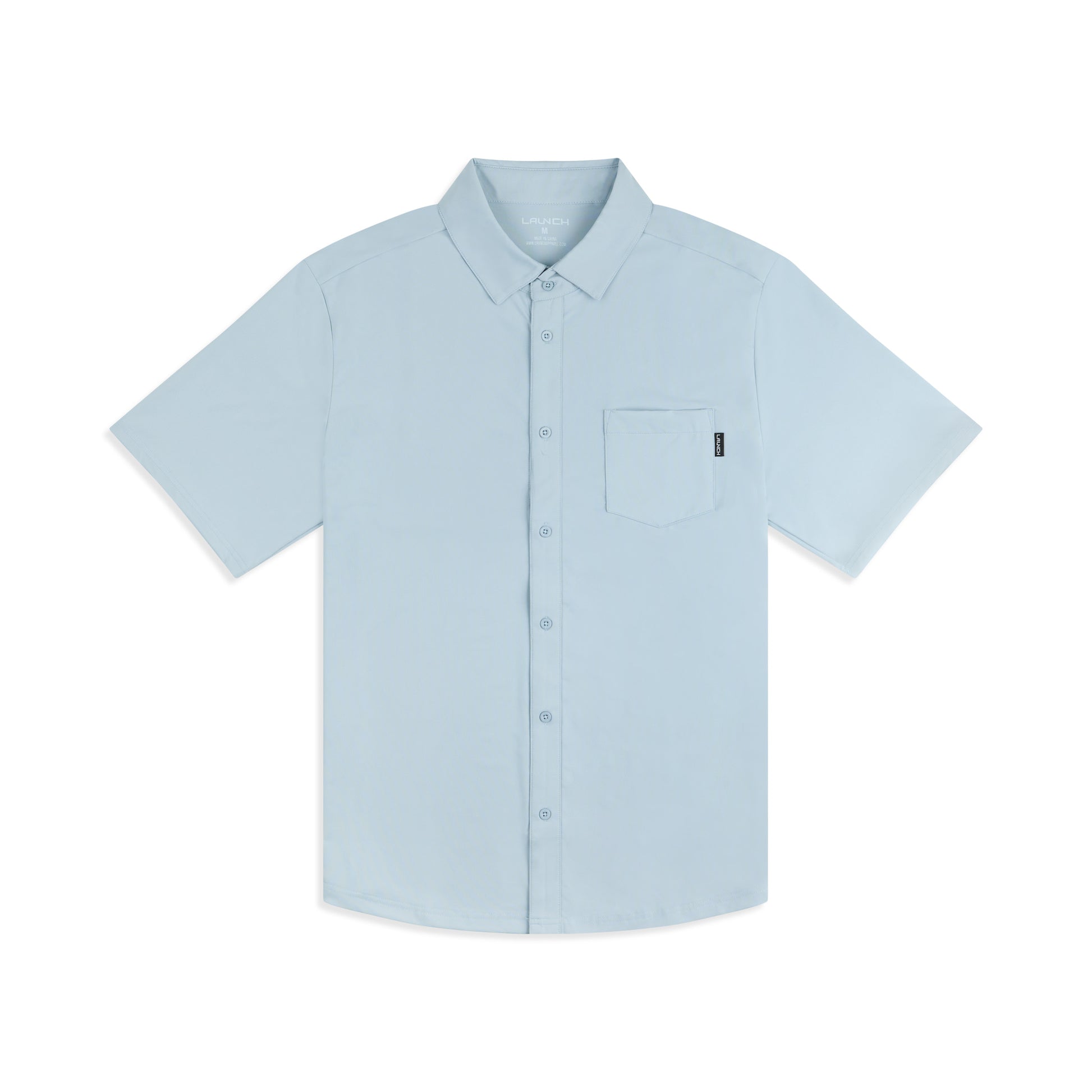 Free Flow SS Button Down-Light Blue