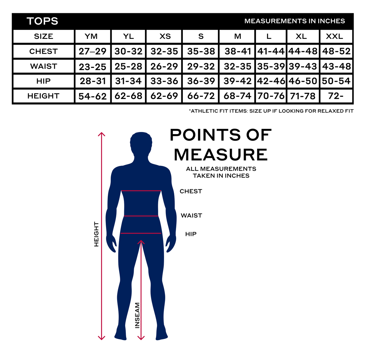 Size Charts – Launch Apparel